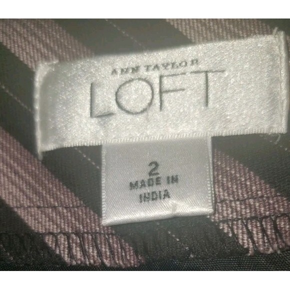 Ann Taylor Loft Pencil Skirt Career Mauve Purple Black Striped Women's Size 2 - Picture 3 of 5